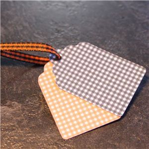 Mini Check Tags - Orange/Black